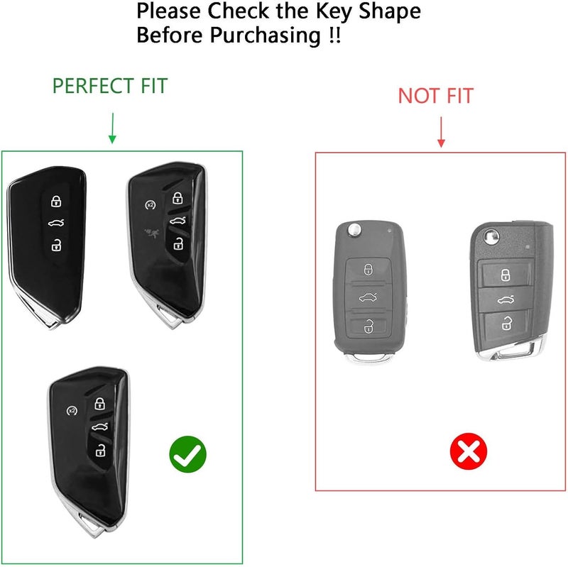 RUIYA Compatible with VW Tiguan 3 | Passat B9 2024 2025 2026 Car Key Cover, Tiguan 2025 2026 TPU Key Cover Key Cover Replacement Remote Control Case Cover Tiguan Accessories - Image 5