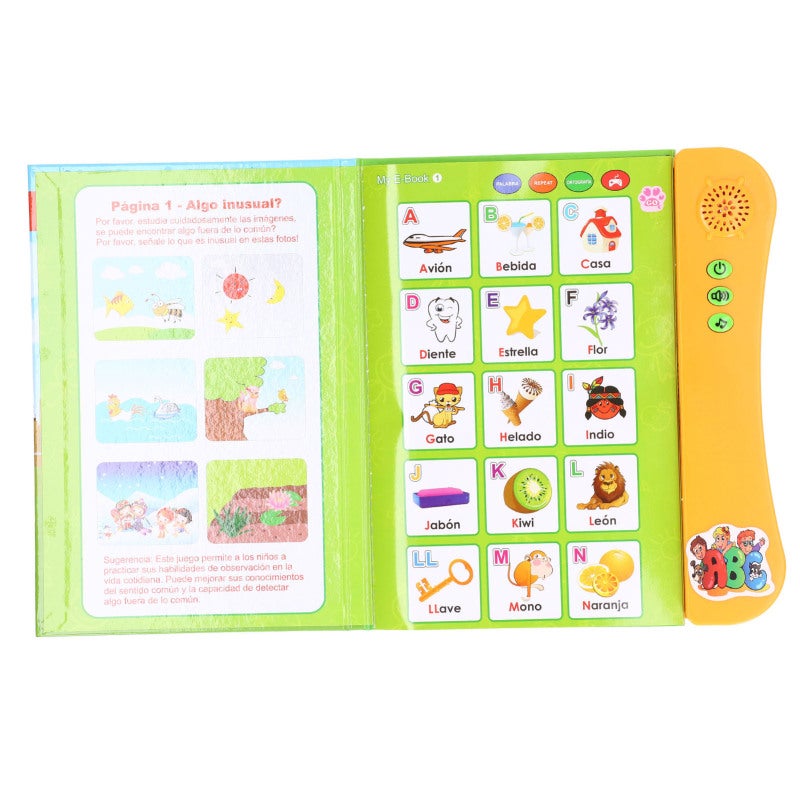 Spanish Learning Sound Book: Orange 11-Topic High-Quality Plastic - Multifunctional Interactive Educational Sound Book for Kids Over 3 Years Old - Image 2