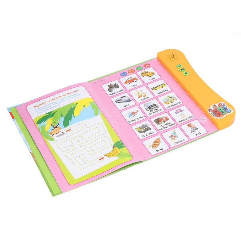 Spanish Learning Sound Book: Orange 11-Topic High-Quality Plastic - Multifunctional Interactive Educational Sound Book for Kids Over 3 Years Old - Image 3