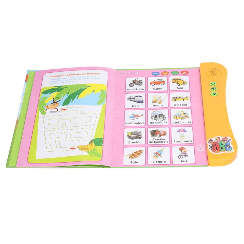 Spanish Learning Sound Book: Orange 11-Topic High-Quality Plastic - Multifunctional Interactive Educational Sound Book for Kids Over 3 Years Old - Image 5