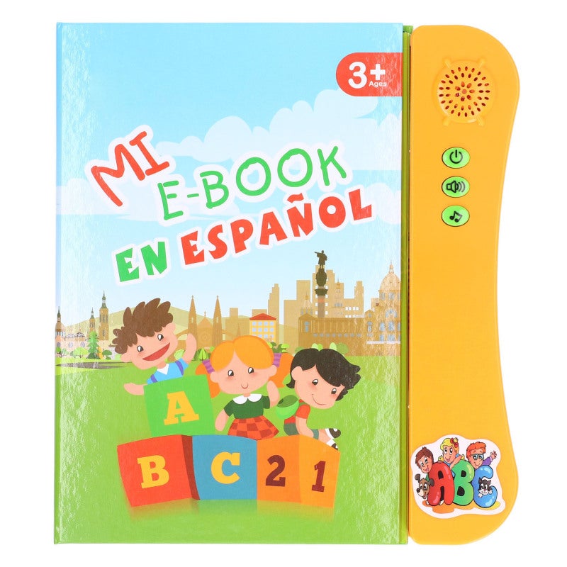 Spanish Learning Sound Book: Orange 11-Topic High-Quality Plastic - Multifunctional Interactive Educational Sound Book for Kids Over 3 Years Old - Image 1