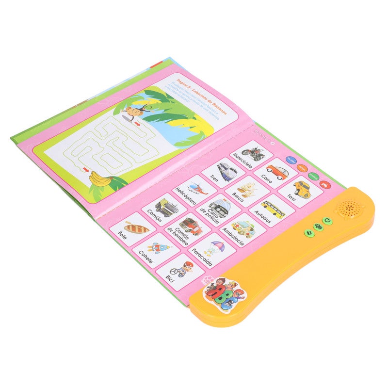 Spanish Learning Sound Book: Orange 11-Topic High-Quality Plastic - Multifunctional Interactive Educational Sound Book for Kids Over 3 Years Old - Image 4