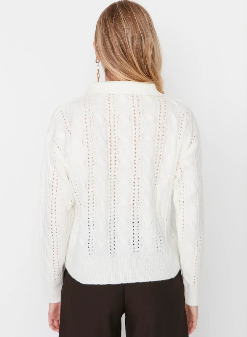 trendyol Openwork Button Detail Sweater
