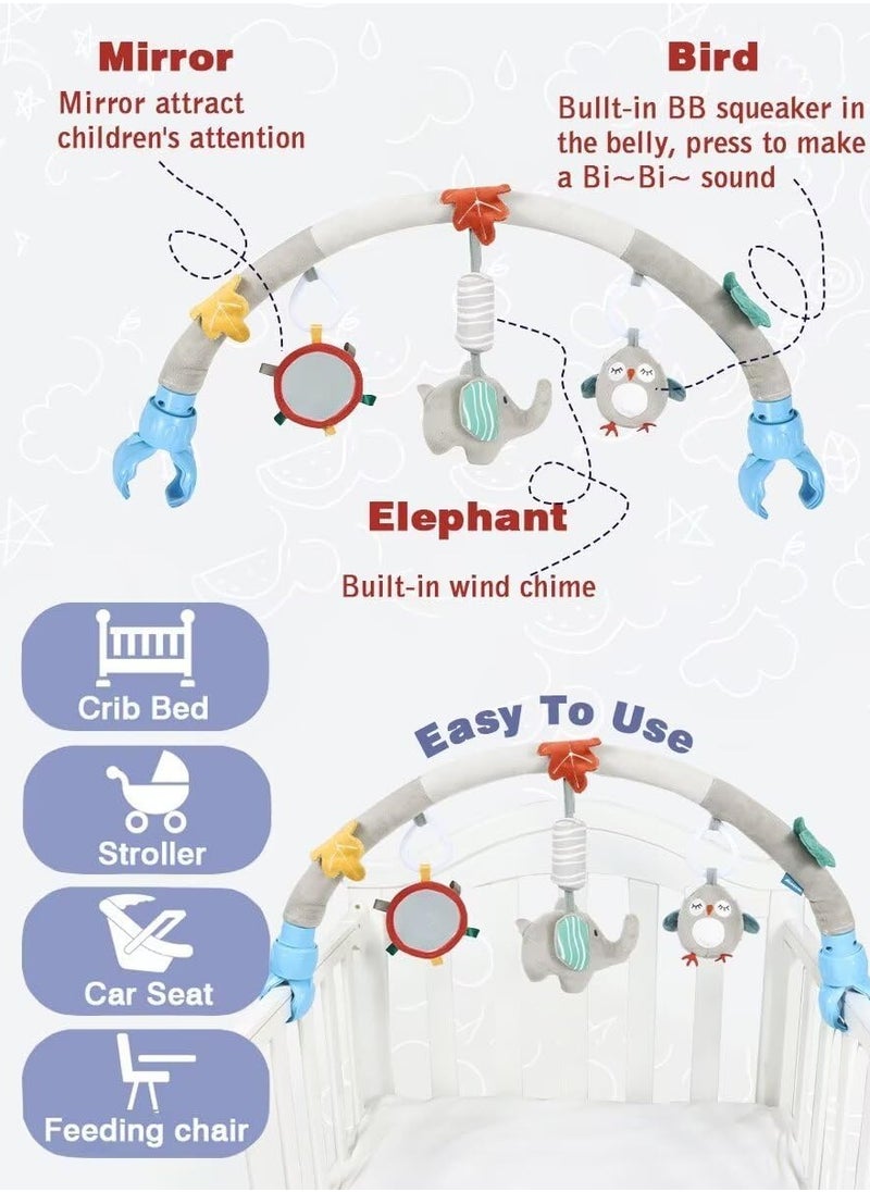 Generic - Baby Stroller Arch Toys, Car Seat Toys,Bouncer Toy Bar/Mobile for Bassinet,Adjustable Baby Hanging Toys Fit for Crib Bed,Stroller,Car Seat,Baby Gifts.(Elephant) - Image 1
