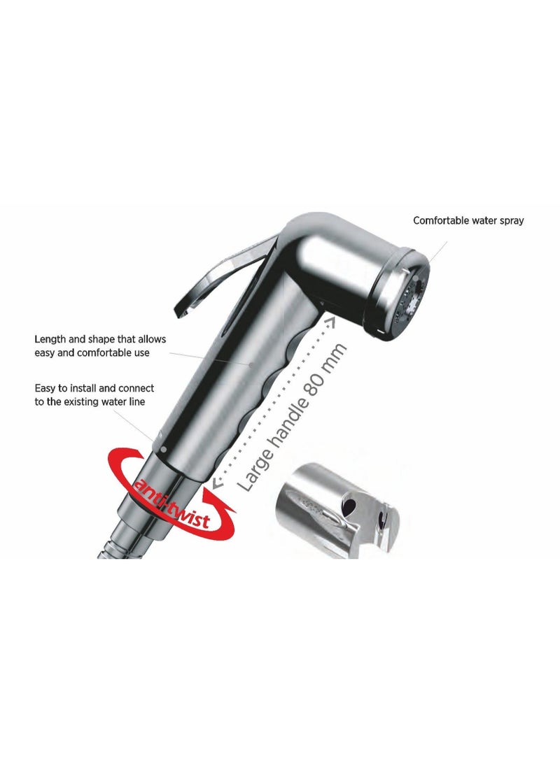 أدروسبانيا شطاف بيديه من إيدروسبانيا، كروم، مع أنبوب بي في سي، 120 سم - Image 4