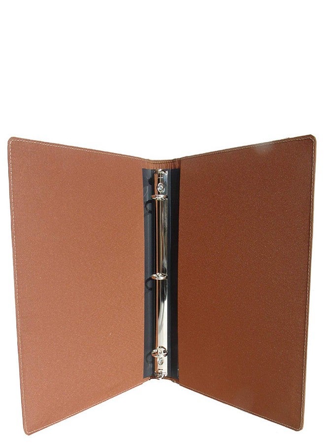 Piel Leather Three-Ring Binder Sa, Saddle, One Size - Image 3