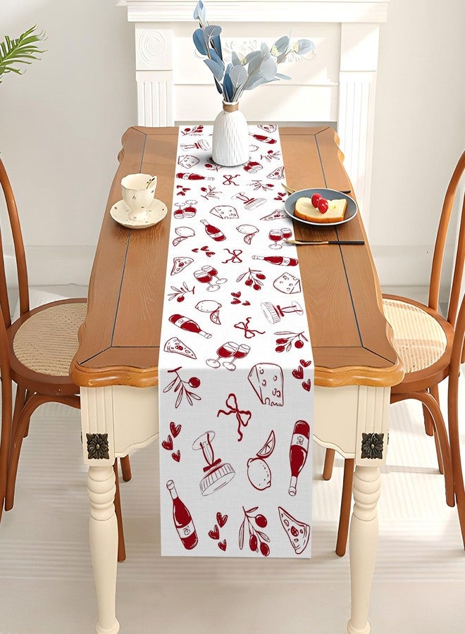 Pudodo That's Amore Table Runner Valentines Day Italian Themed Bachelorette Party Wedding Bridal Shower Kitchen Dining Room Home Decor (13" x 72") - Image 4