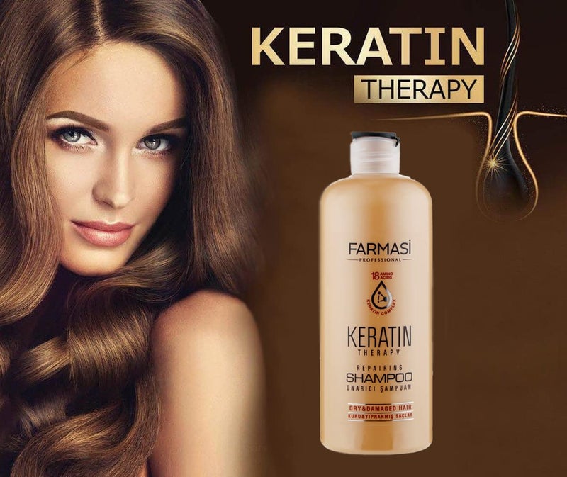 FARMASi Keratin Theraphy Repairing Shampoo for Dry and Damaged Hair 360 ml, 12.2 fl.oz - Image 5