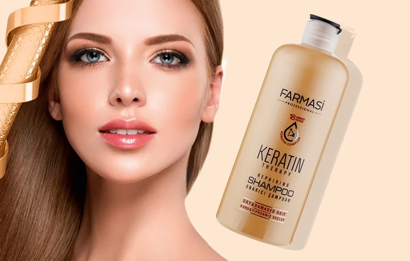 FARMASi Keratin Theraphy Repairing Shampoo for Dry and Damaged Hair 360 ml, 12.2 fl.oz - Image 3