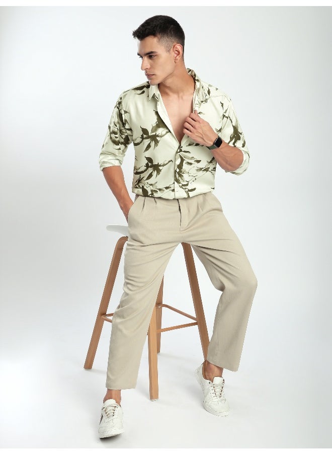 Beyoung Off White Abstract Floral Printed Shirt  - Image 5