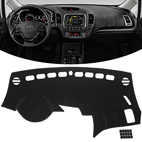 KEYOOG Dashboard Cover Dash Mat Fit for Kia 20182014 Forte Forte520172014 Forte KoupCar Dash Board Mat AntiGlare CarpetNonSlip Pad Sunshield Protector Black