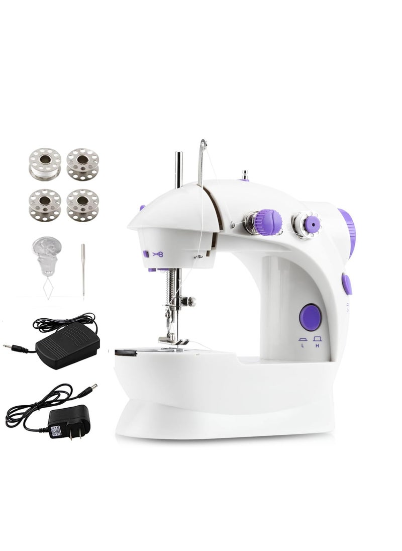 ECVV Mini Sewing Machine Upgraded Portable Two Threads Double Speed Double Switches Household Kids Beginners Travel Automatic Sewing Machine  - Image 1