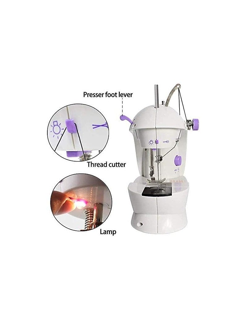 ECVV Mini Sewing Machine Upgraded Portable Two Threads Double Speed Double Switches Household Kids Beginners Travel Automatic Sewing Machine  - Image 4