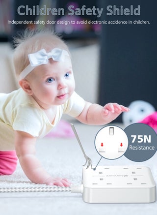 LENCENT تمديد الرصاص مع منفذ USB C ، 4 منافذ توصيل الطاقة مع 4 منافذ USB (3.4A ، 1 النوع C و 3 منافذ USB-A) محطة شحن متعددة التوصيل مع سلك تمديد مضفر 3M للمنزل والمكتب 3250W - view 2