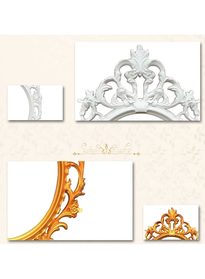 LINGWEI Vintage Ornate Wall Mirror Classic Decorative Oval Mirror with Elegant Plastic Frame - Image 5