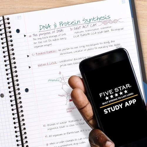 Five Star Advance Spiral Notebook + Study App, 1 Subject, College Ruled Paper, 8-1/2" x 11", 100 Sheets, Spiral Guard, Movable Tabbed Dividers, Color Selected For You, 1 Count (06322) - Image 4