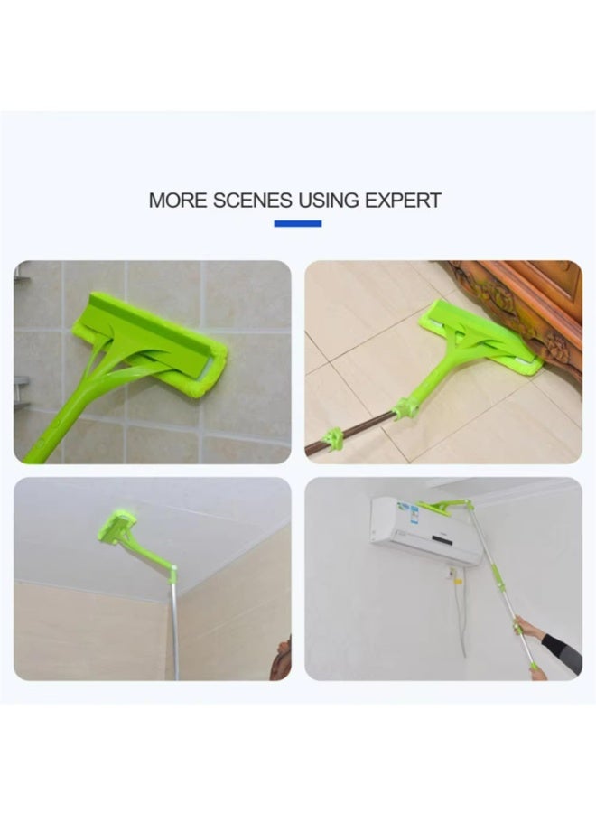 Telescopic Window Cleaning Mop - Adjustable 88-133cm Aluminum Pole with Dual-Sided Scraper & Sponge for High-Rise Glass, Mirrors - Image 4