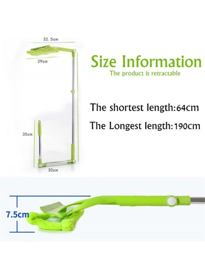 Telescopic Window Cleaning Mop - Adjustable 88-133cm Aluminum Pole with Dual-Sided Scraper & Sponge for High-Rise Glass, Mirrors - Image 5