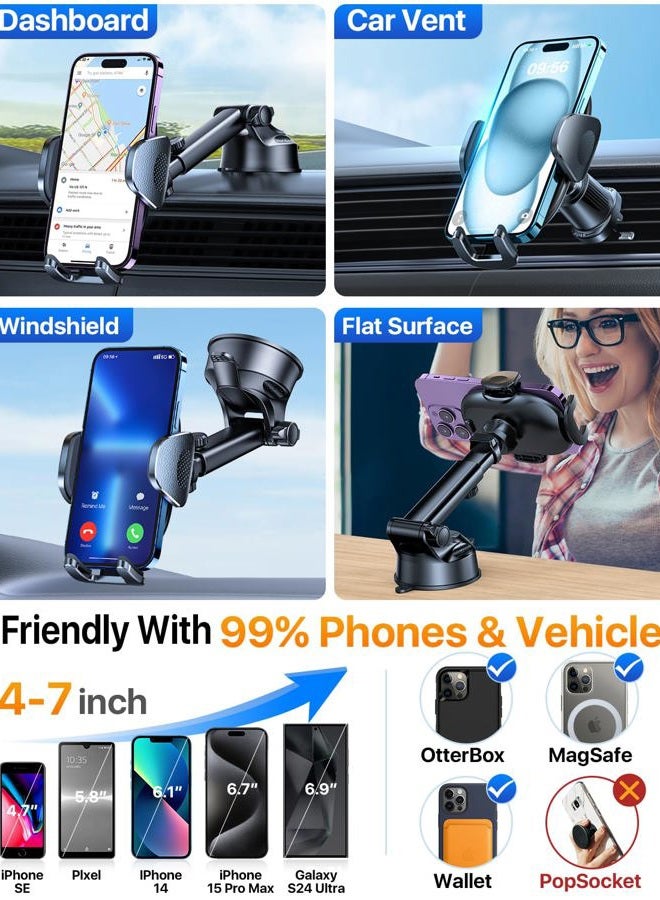 YRU car phone holder car mount alloy arm phone holder car dashboard phone holder windshield air vent - Image 4