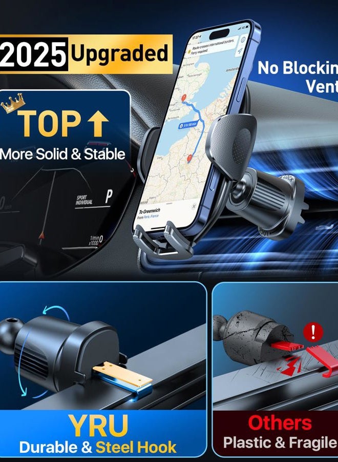 YRU car phone holder car mount alloy arm phone holder car dashboard phone holder windshield air vent - Image 3