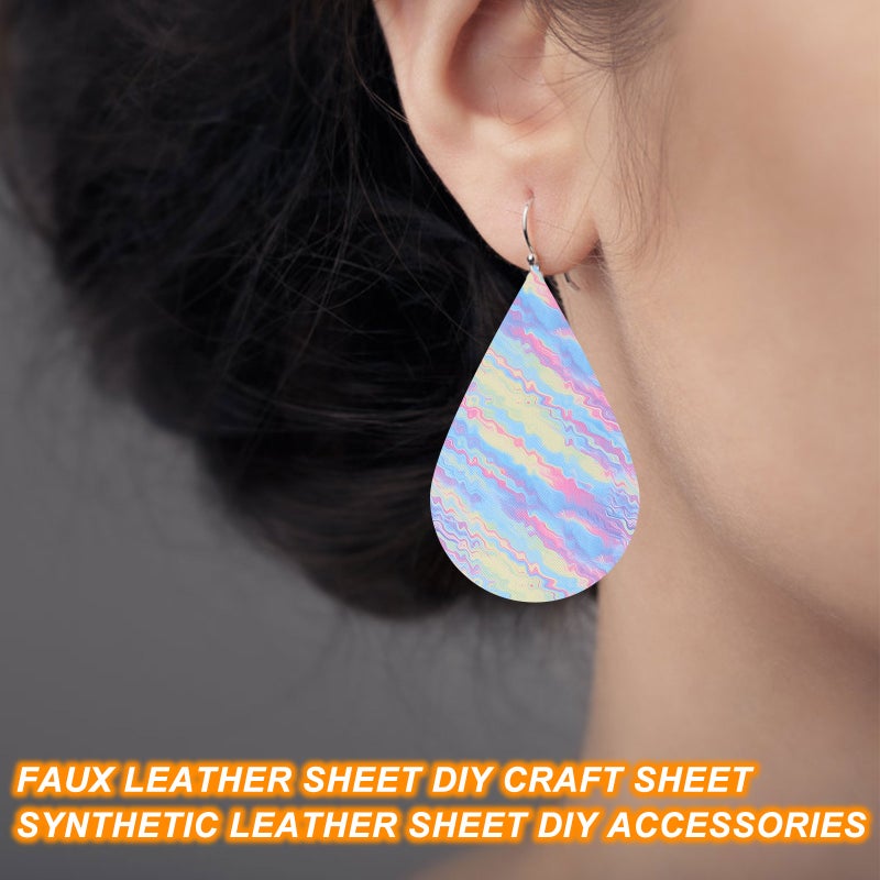 12 pcs Faux Leather Sheet DIY Craft Sheet Synthetic Leather Sheet DIY Accessories - Image 5