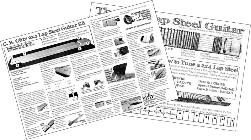 C. B. Gitty 2x4 Lap Steel Guitar Kit - the DIY Slide Guitar - You supply the 2x4! - Image 5