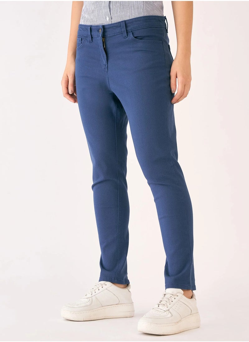 Salt Attire Women's Mid Rise Slim Fit Pants with Fly Front Zip Closure, Front Slash Pockets, and Back Pocket Versatile Trousers for Effortless Style in Professional and Casual Settings  - Image 5