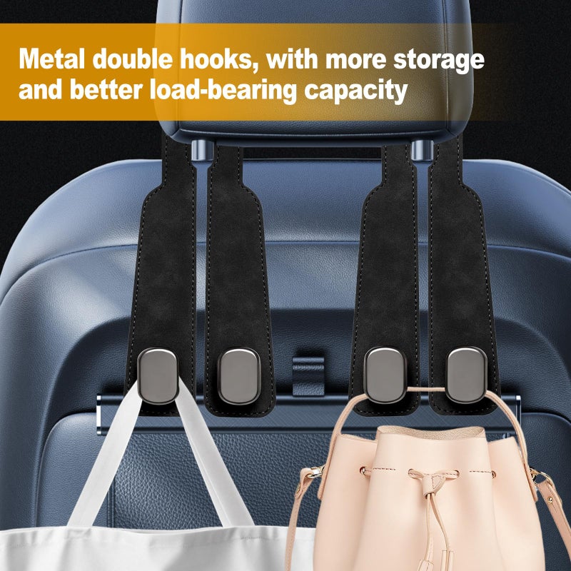 JinnEterri Car Purse Hook Purse Hook for Car Seats Headrest Car Seat Hooks,Heavy Duty Vehicle Organizer for Handbags, Groceries, Purses, Keep Car Tidy (Black, 2 Pack) - Image 4