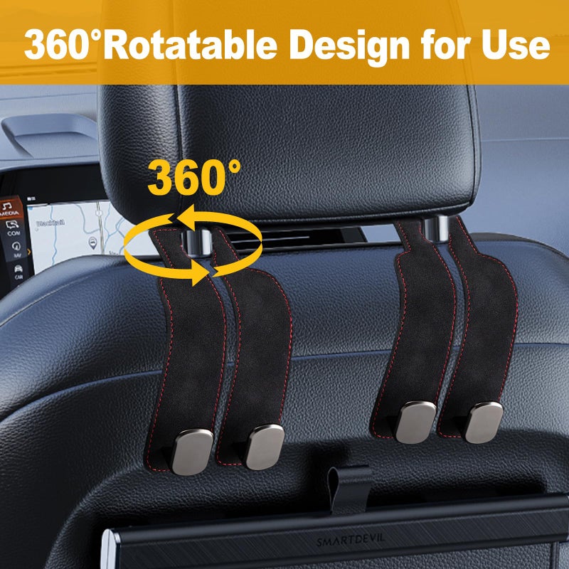 JinnEterri Car Purse Hook Purse Hook for Car Seats Headrest Car Seat Hooks,Heavy Duty Vehicle Organizer for Handbags, Groceries, Purses, Keep Car Tidy (Black, 2 Pack) - Image 3