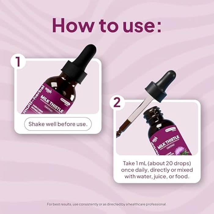 Wish Fusion Milk Thistle Drops with Dandelion Root Extract Super Liver Drops Organic Liver Support Supplement Liquid, Silymarin Milk Thistle Supplement for Liver Cleanse Detox & Repair, 30ml x 2 Pack - Image 4