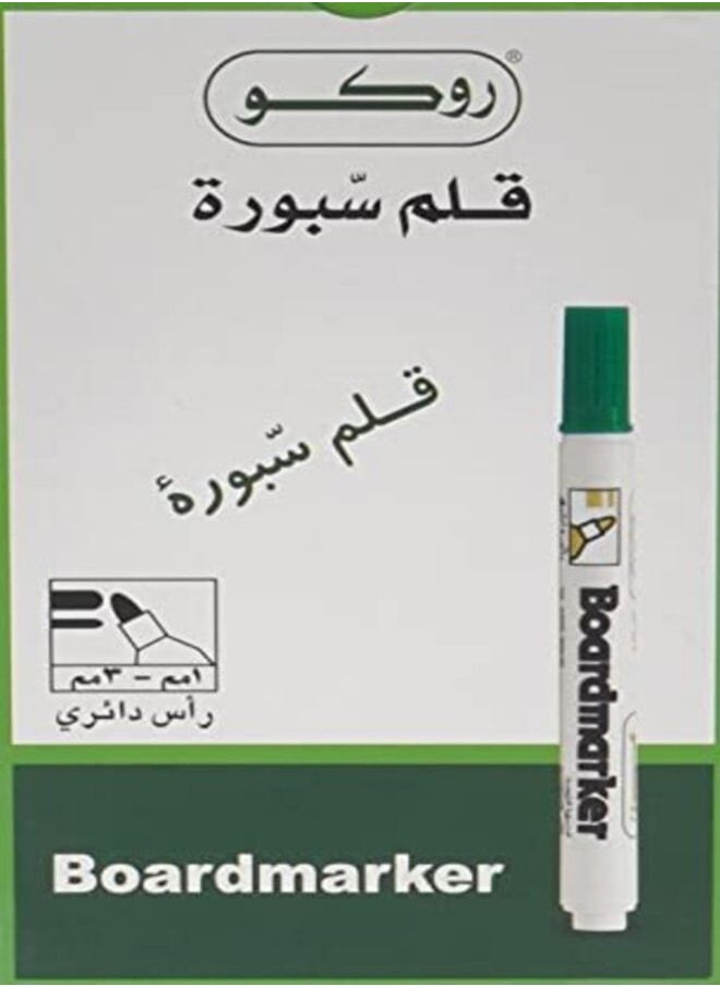 روكو روكو قلم ماركر للسبورة برأس مستدير أخضر 