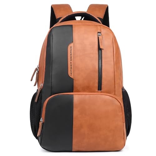 HOT SHOT BAGS VINTAGE SERIES 1396 32L FAUX LEATHER WATER RESISTANT Trolly sleeve LAPTOP BACKPACK | OFFICE BACKPACK | COLLEGE BACKPACK - Image 1