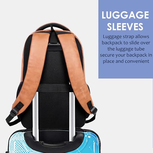 HOT SHOT BAGS VINTAGE SERIES 1396 32L FAUX LEATHER WATER RESISTANT Trolly sleeve LAPTOP BACKPACK | OFFICE BACKPACK | COLLEGE BACKPACK - Image 4