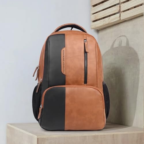 HOT SHOT BAGS VINTAGE SERIES 1396 32L FAUX LEATHER WATER RESISTANT Trolly sleeve LAPTOP BACKPACK | OFFICE BACKPACK | COLLEGE BACKPACK - Image 5