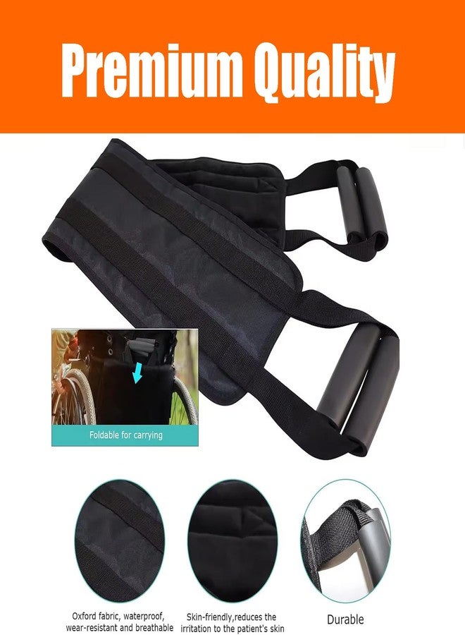 HYLCWTH 2Pcs Padded Bed Transfer Nursing Sling for Patient, 32Inch Anti Slip Handle Elderly Safety Lifting Aids Home Bed Lift Mobility Belt for Patient Care (Black) - Image 4