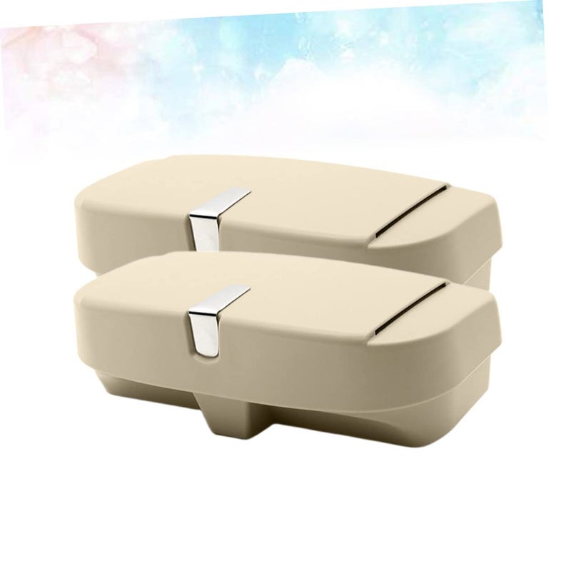 Magnetic Car Sunglass Holder Case Beige Easy Install Durable Storage Box - Image 5