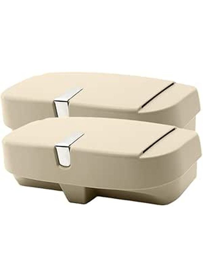 Magnetic Car Sunglass Holder Case Beige Easy Install Durable Storage Box - Image 1