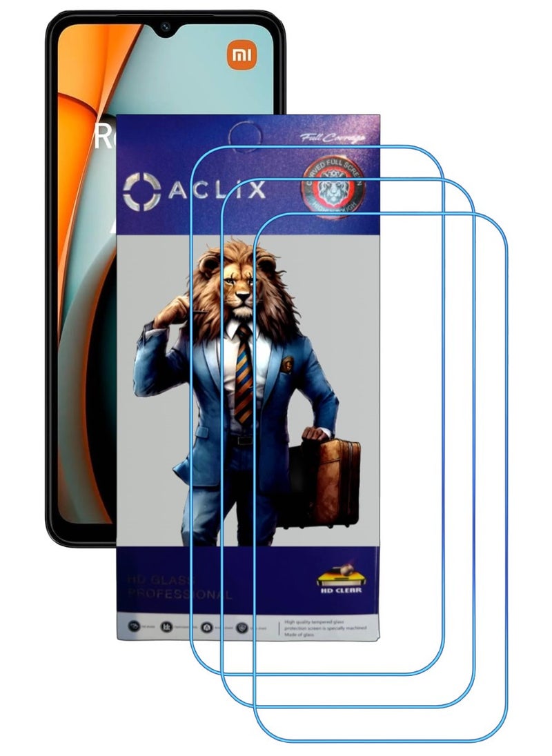 ACLIX 3 Pieces Antistatic ESD Dustproof Premium Quality High Definition Clear Tempered Glass Screen Protector Designed For Xiaomi Redmi A3 - Image 1