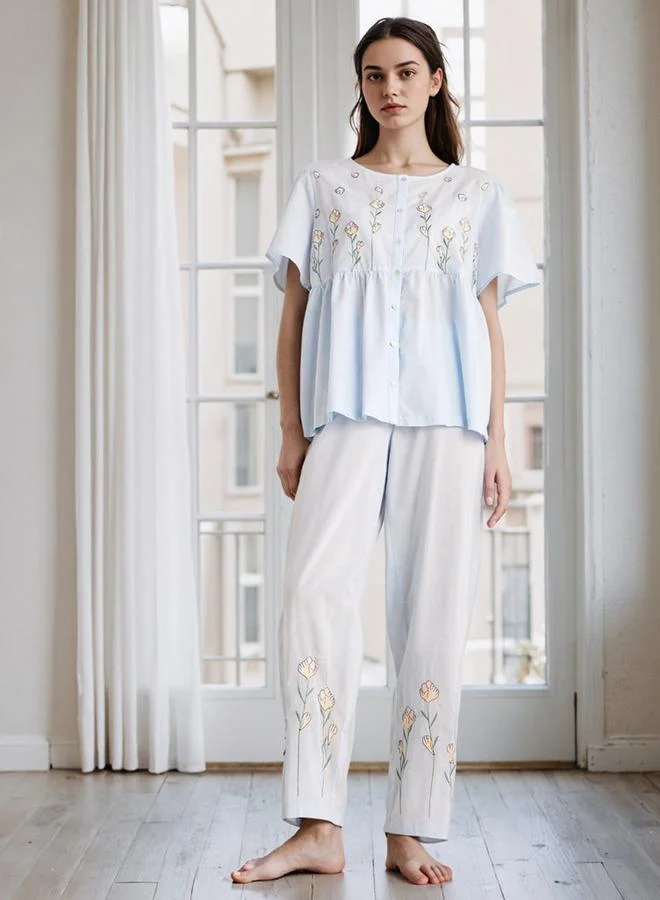 Splash FAV Embroidered Pyjama Set