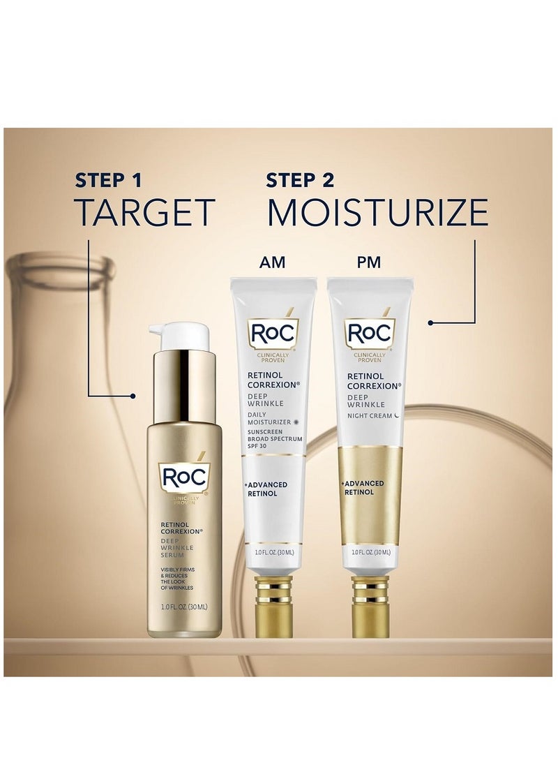 RoC - RoC Retinol Correxion Deep Wrinkle Anti-Aging Night Cream Daily Face Moisturizer with Shea Butter Glycolic Acid and Squalane Skin Care Treatment 1 Ounce - Image 1