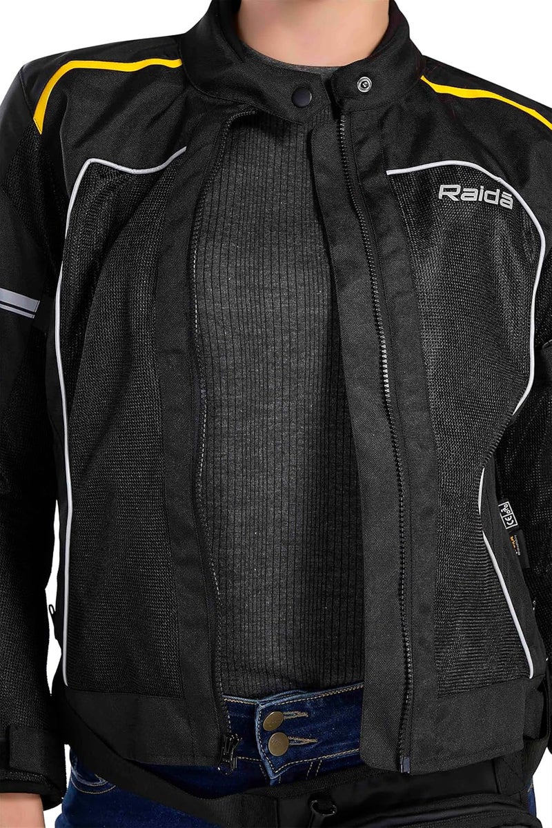 Raida Empress Women’s Riding Jacket | Level 2 CE Armour | Sleek, Feminine Fit | Lightweight & Protective | Made for Lady Riders | Ride in Style with Full Protection (XL, Hiviz) - Image 5