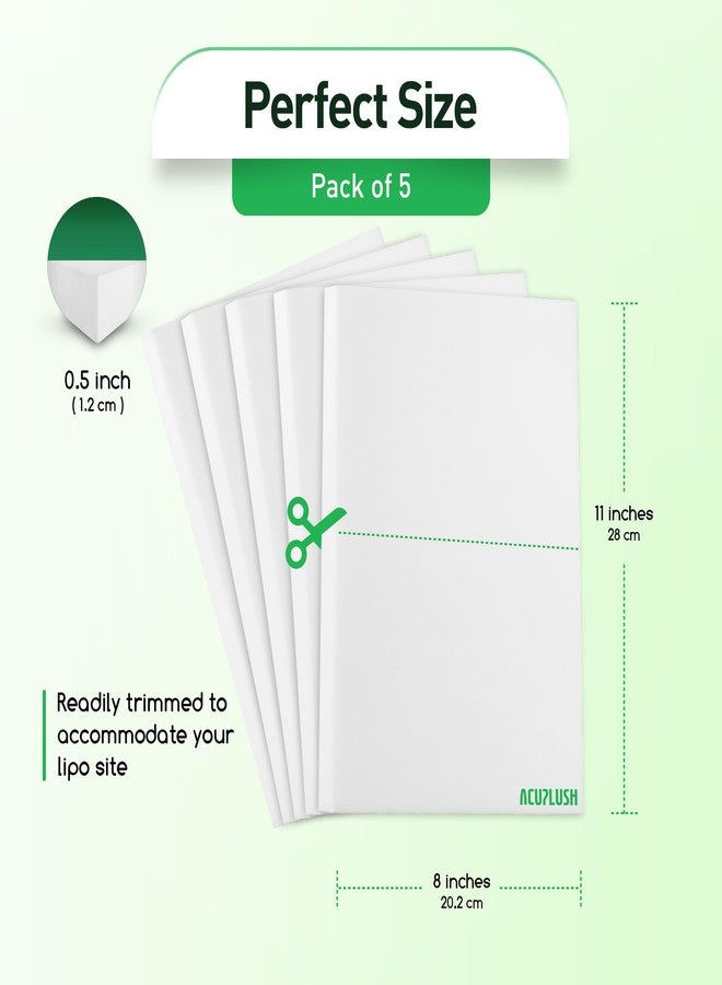 ACUPLUSH 5 Pack Lipo Foam Pads - Post Surgery Ab Board for Liposuction Recovery, Flattening Abdominal Compression Garments for Tummy Tuck Surgery (8” x 11” x 0.5”) - Image 2