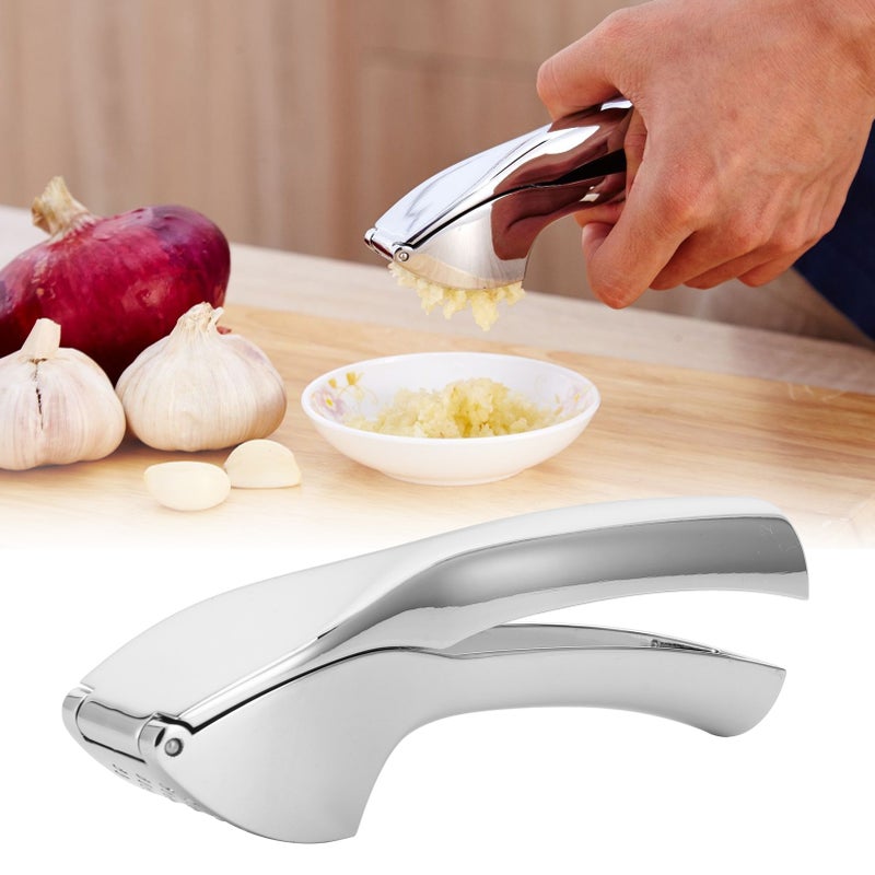 Garlic Press Zinc Alloy Metallic Ginger Crusher Squeezer Home Kitchen Mincer tool Accessory - Image 4