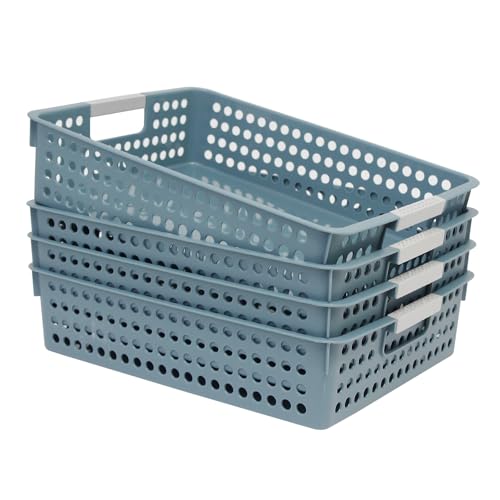 Soddeph A4 Paper Trays for Classroom with Grip Handles,Book Baskets for Library, Drawers, Office, Home,Desk,Turn in Trays Classroom Plastic Storage Baskets - Image 4