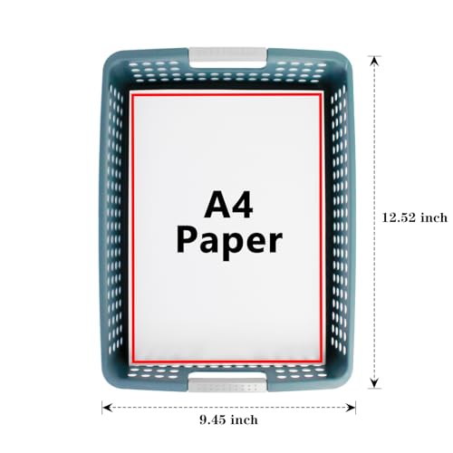 Soddeph A4 Paper Trays for Classroom with Grip Handles,Book Baskets for Library, Drawers, Office, Home,Desk,Turn in Trays Classroom Plastic Storage Baskets - Image 3