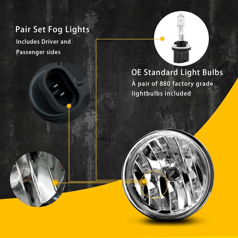 Boxlight Fog Lights for 2007-2013 GMC Sierra 1500 & 2007-2014 Sierra 2500/3500 - 1 Pair with 880 12V 27W Bulbs - Image 4