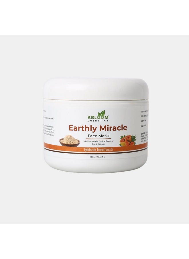 Abloom Cosmetics Earthy Miracle Face Mask With Multani Mitti & Carica Papaya Fruit Extract 100Ml Hydrating And Oilcontrol Formula  - Image 1