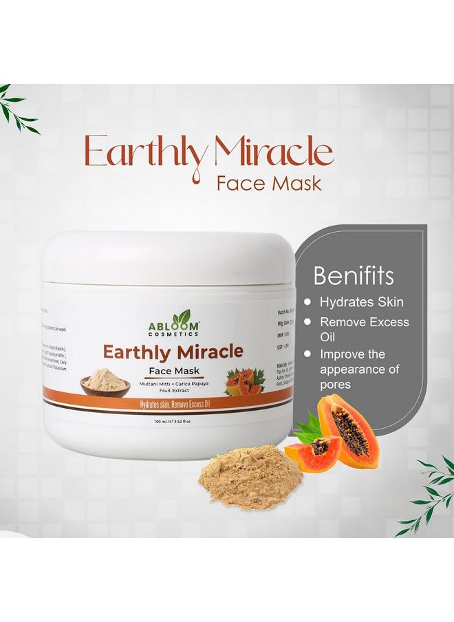 Abloom Cosmetics Earthy Miracle Face Mask With Multani Mitti & Carica Papaya Fruit Extract 100Ml Hydrating And Oilcontrol Formula  - Image 3