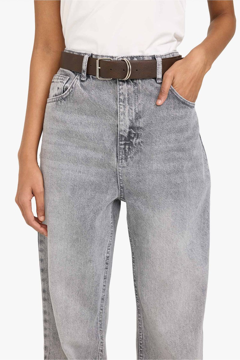 DeFacto Grey Woman 90's Wide Leg Jeans Casual - Image 4