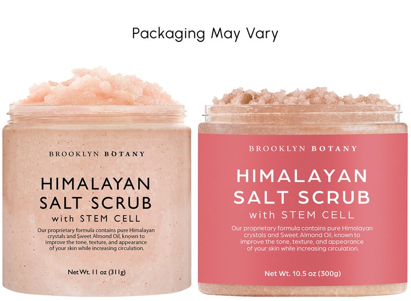 Brooklyn Botany Himalayan Salt & Stem Cell Body Scrub - Moisturizing and Exfoliating Body, Face, Hand, Foot Scrub - Fights Stretch Marks, Fine Lines, Wrinkles - Great Gifts for Women & Men - 10 oz - Image 4